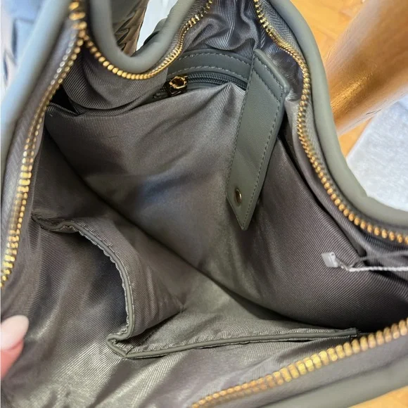 Anthropologie Brigitte Woven Hobo by Melie Bianco; Vegan Leather-Gray; Large - Picture 3 of 3